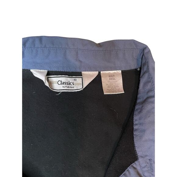 VTG 80s 90s Striped Palmland Longsleeve Banded Polo Shirt 6XLT Colorblock Dad - Picture 2 of 4